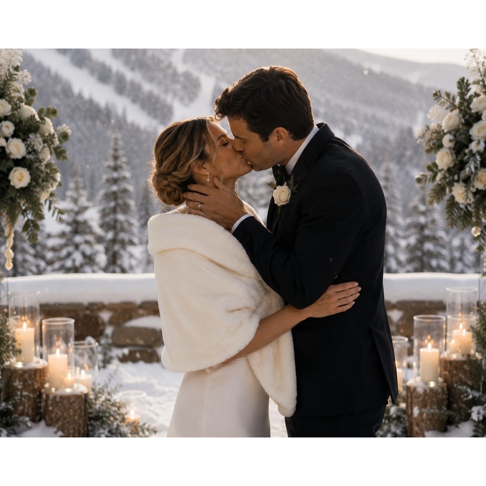 Elegant Cream Faux Fur Bridal Wrap